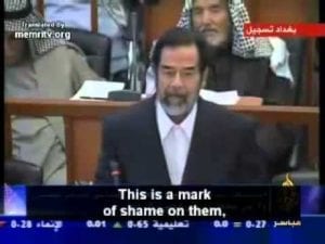 Saddam Hussein - Speaks of Injustce