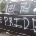 Remedial White Inferior Terrorists Vandalize Black Man's Truck With "Wite Pride" Message