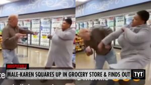Male-Karen Squares Up In Grocery Store & Catches Hands