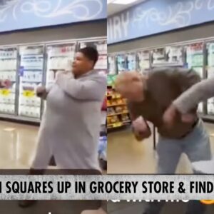 Male-Karen Squares Up In Grocery Store & Catches Hands